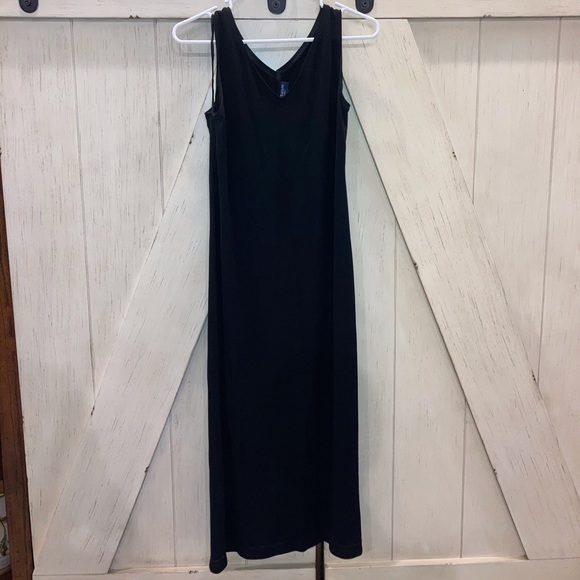 🦋Ann Taylor Black Maxi Dress Size 10 Petite - Picture 2 of 5